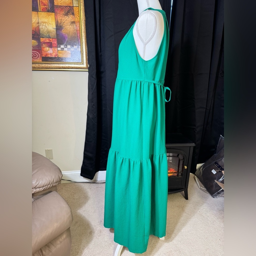 Calvin Klein Green Tiered Maxi Dress - Picture 4 of 10